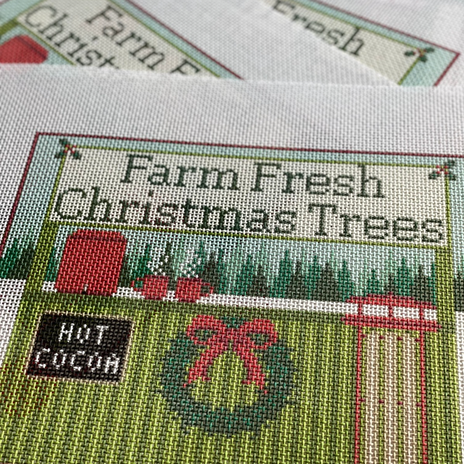 New Arrival: The Little Shop Series - The Christmas Tree Stand 13 Mesh Needlepoint Canvas