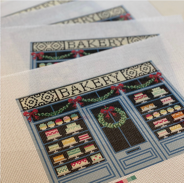 New Arrival: The Little Shop Series- The Bakery 13 Mesh Needlepoint Clutch Canvas