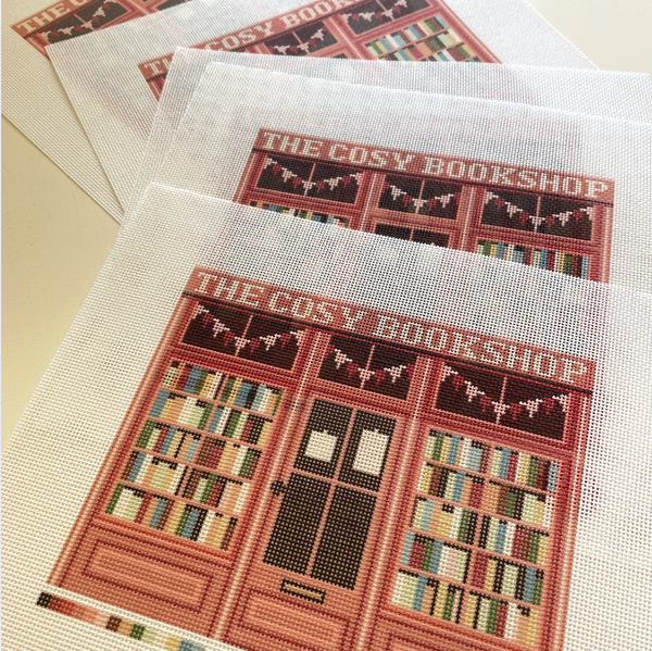 The Little Shop Series: The Cosy Bookshop 13 Mesh Needlepoint Clutch Canvas