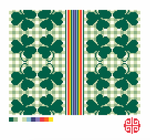 Needlepoint Chart Digital Download: Shamrock Needlepoint Clutch/ Tray