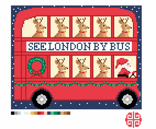 Preorder: See London By Bus 13 Mesh Needlepoint Canvas