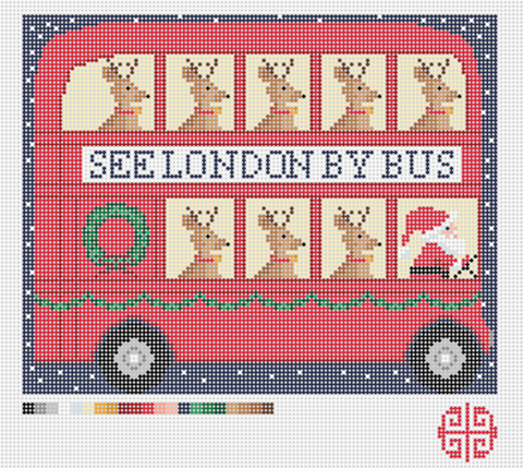 See London By Bus 7" x 9" on 13 mesh
