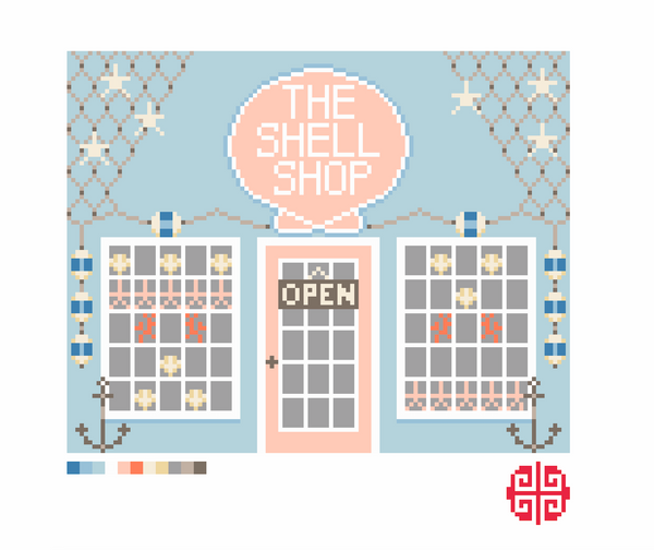 The Little Shop Series: The Shell Shop 13 Mesh Needlepoint Clutch Canvas