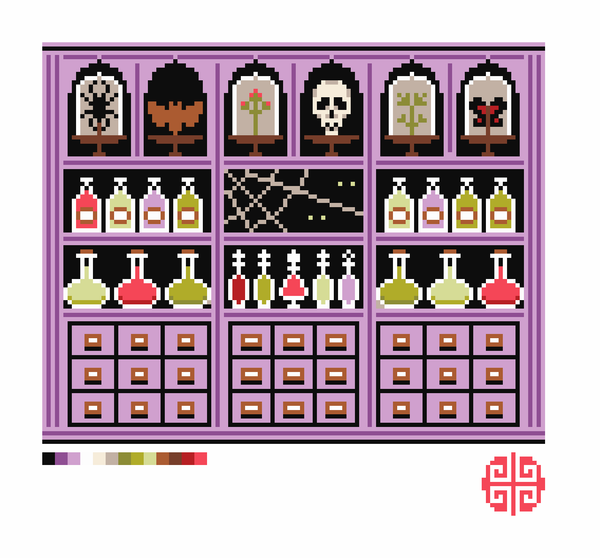 Preorder: The Little Shop Series Spooky Apothecary 13 Mesh Needlepoint Canvas
