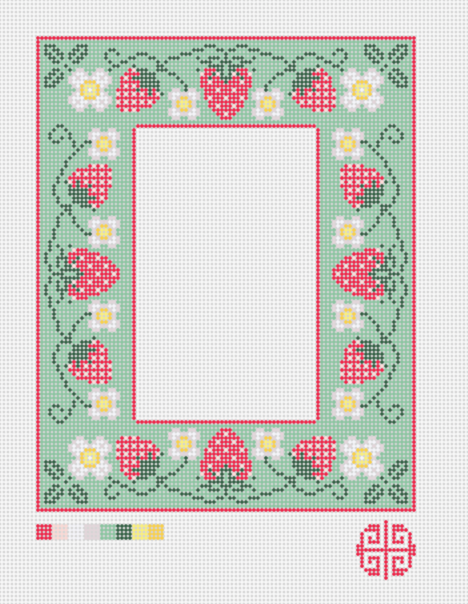 New Arrival: Strawberry Patch Needlepoint Frame Canvas