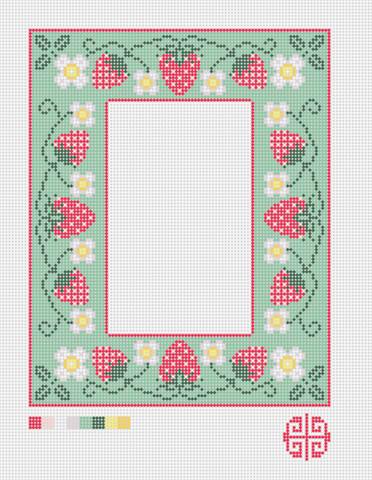 New Arrival: Strawberry Patch Needlepoint Frame Canvas
