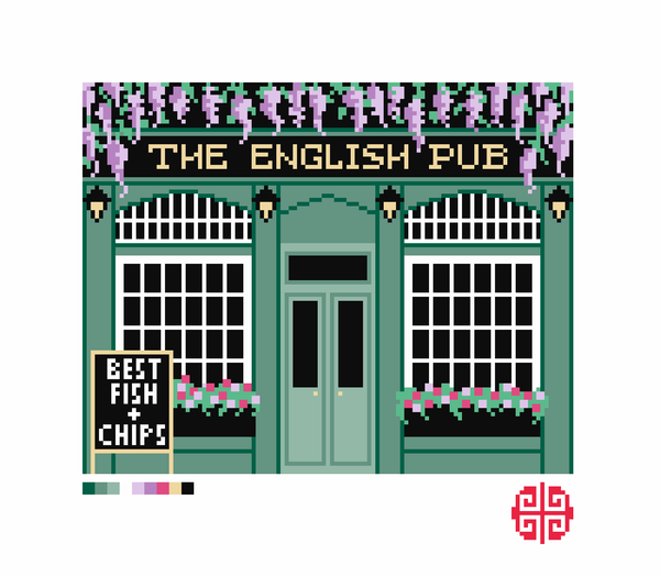 Preorder: The Little Shop Series English Pub 13 Mesh Needlepoint Canvas