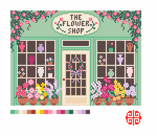 The Little Shop Series: The Flower Shop 18 Mesh Needlepoint Canvas