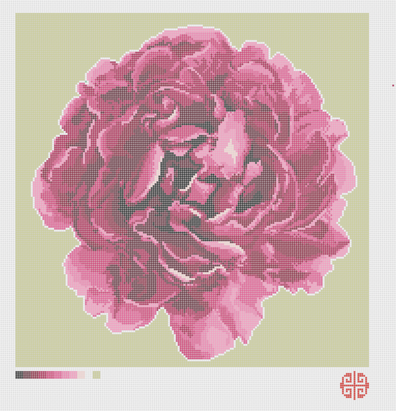 The Mindfulness Collection Peony Bloom Needlepoint Canvas