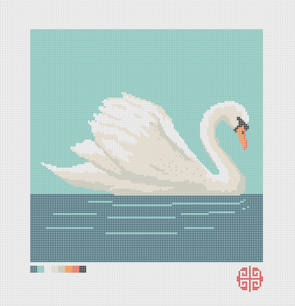 The Mindfulness Collection Mute Swan Needlepoint Canvas