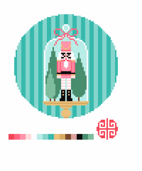 The Nutcracker Cloche Needlepoint Canvas 4" round on 18 mesh