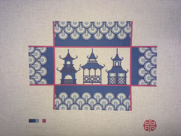 Pagodas Needlepoint Brick Cover Canvas