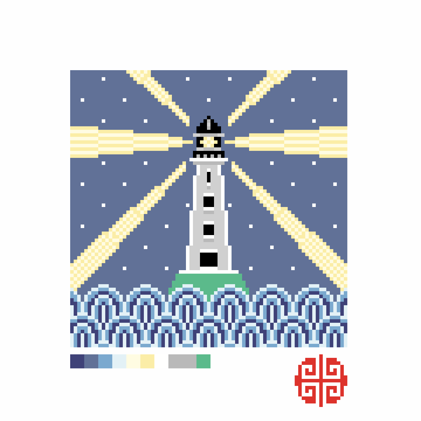 Preorder: Lighthouse 6" x 6" on 13 mesh