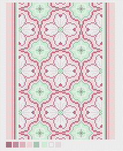 Needlepoint Canvas Insert for Laptop Sleeve in Dogwood Blossom
