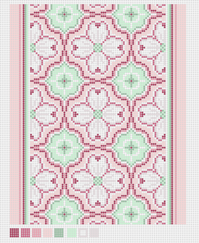 Needlepoint Canvas Insert for Laptop Sleeve in Dogwood Blossom