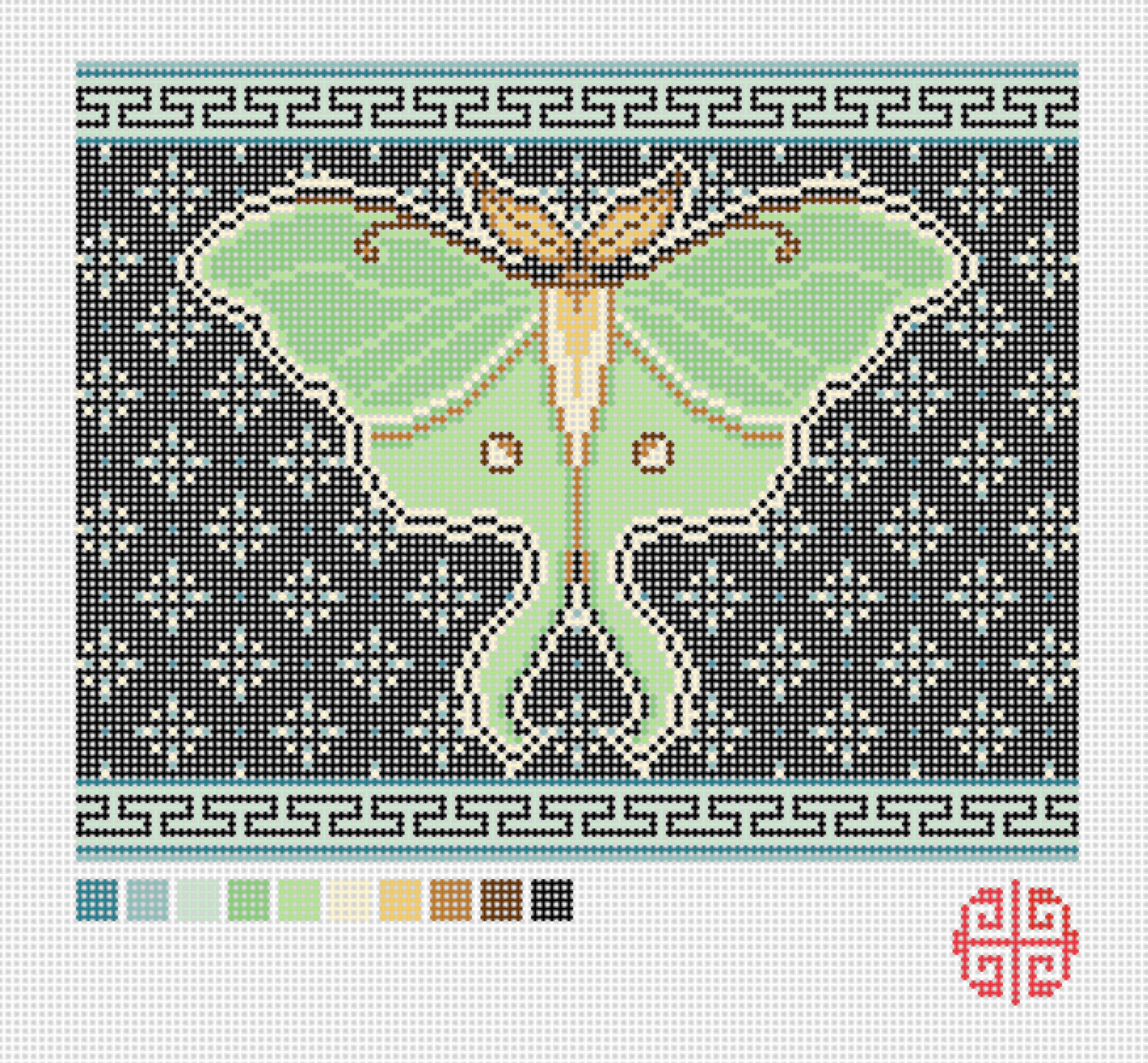 Clutch Canvas: Luna Moth 13 Mesh Needlepoint Canvas