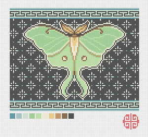 Clutch Canvas: Luna Moth 13 Mesh Needlepoint Canvas