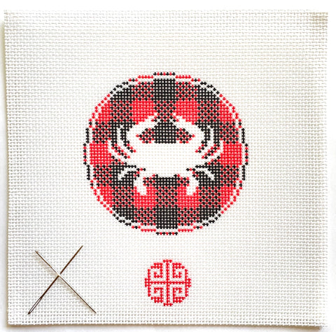Charts for Charity Christmas Crab 18 mesh needlepoint canvas