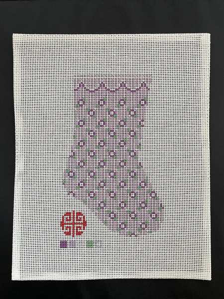 SALE! Mini Stocking: Lavender Ditsy 13 Mesh Mini Stocking Needlepoint Canvas