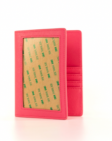 Self Finishing Leather Passport Case by Rachel Barri Designs in Pink