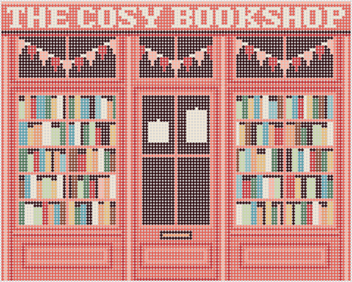 The Cosy Bookshop 13 Mesh Needlepoint Canvas