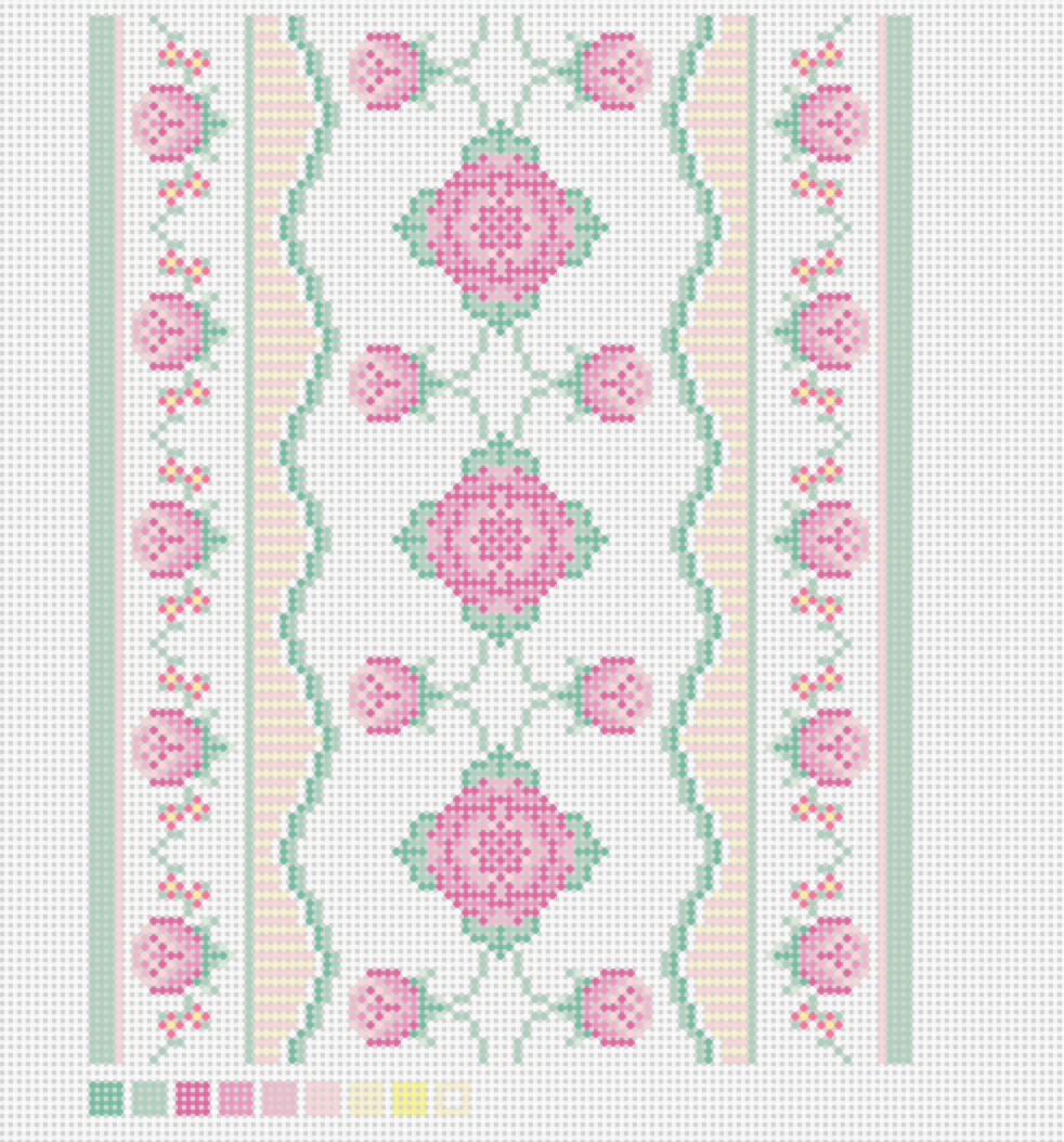 Needlepoint Canvas Insert for Laptop Sleeve in Antique China